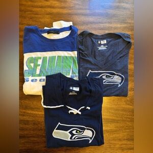 NFL Seahawks Women's Long and Short Sleeve Tees bundle of 3